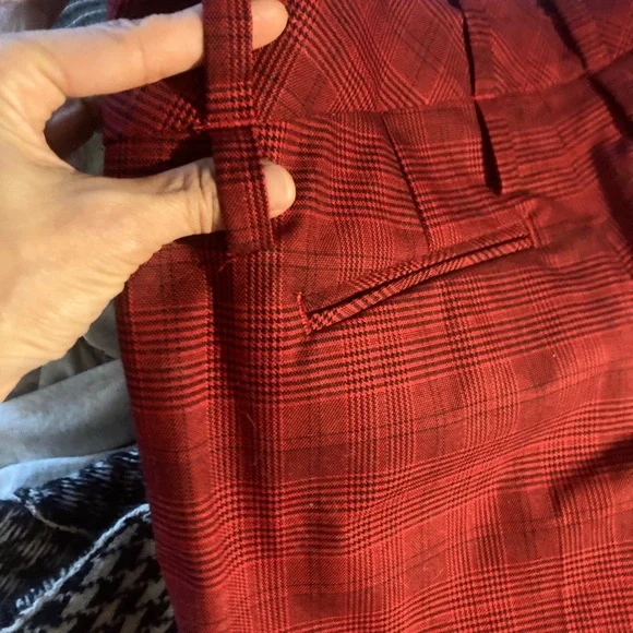 L.A.M.B. Gwen Stefani Plaid Y2K Punk Rock Pants black red skinny low rise - Picture 11 of 16